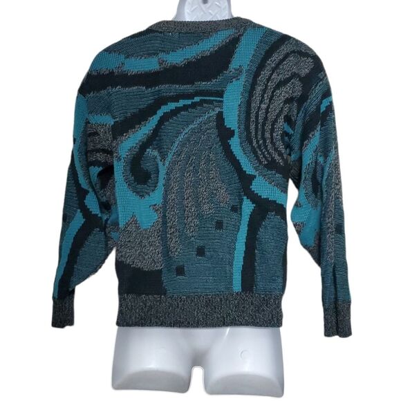 Unisex Vintage 1980's Funky Retro Crewneck Saturdays Knit Sweater - Picture 2 of 7